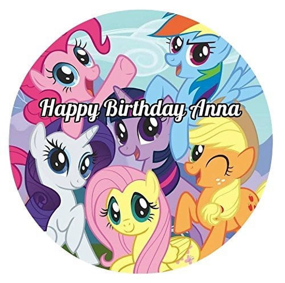 SWEET CUSTOM CAKES My Little Pony Round Edible Image Photo Cake Topper Sheet Personalized Custom Customized Birthday Party - 8 Inches Round - 76673