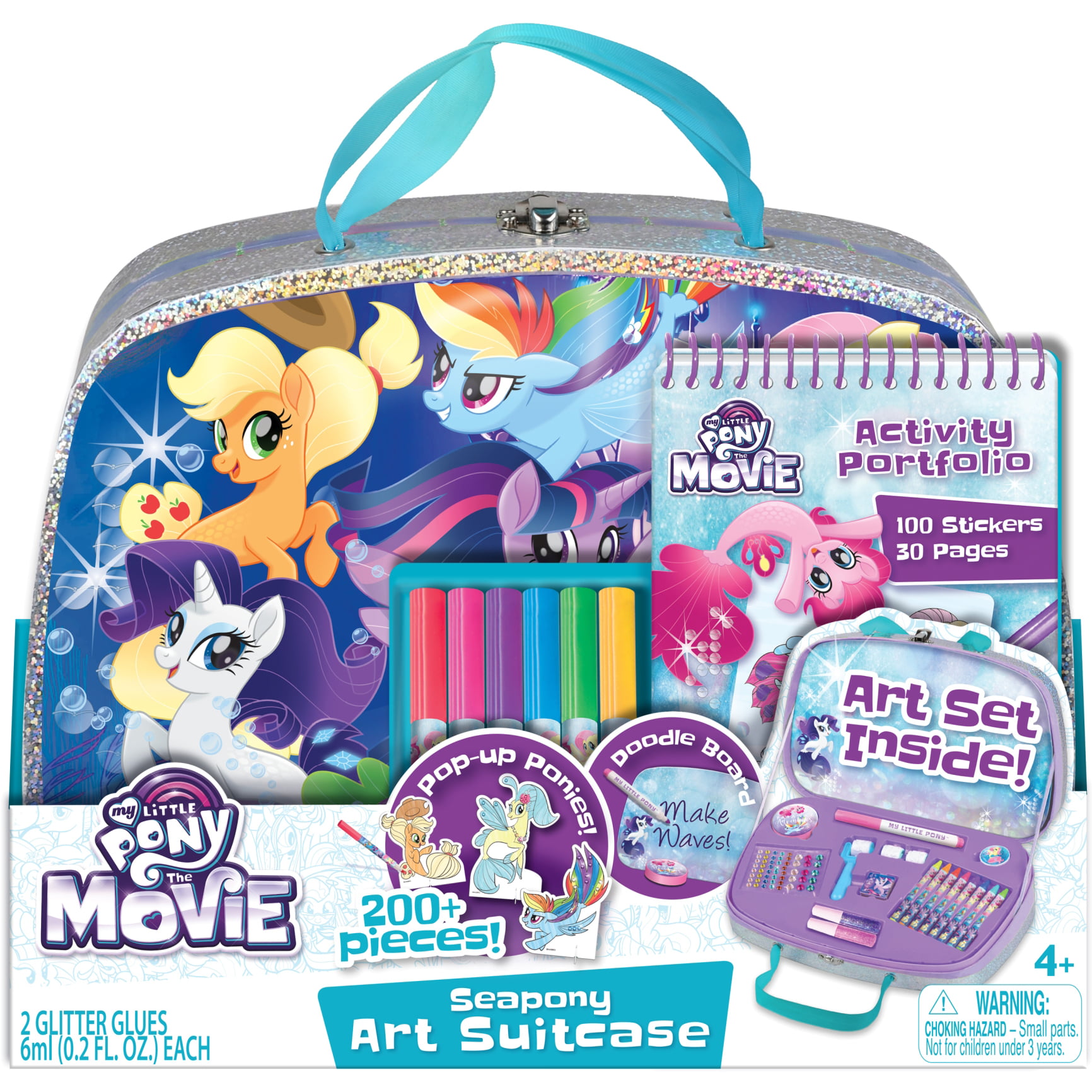 My Little Pony 43-Piece Art Case | Travel Art Set for Children | Includes  Markers, Crayons, Stickers, and Watercolors | Gift for Kids Ages 3+