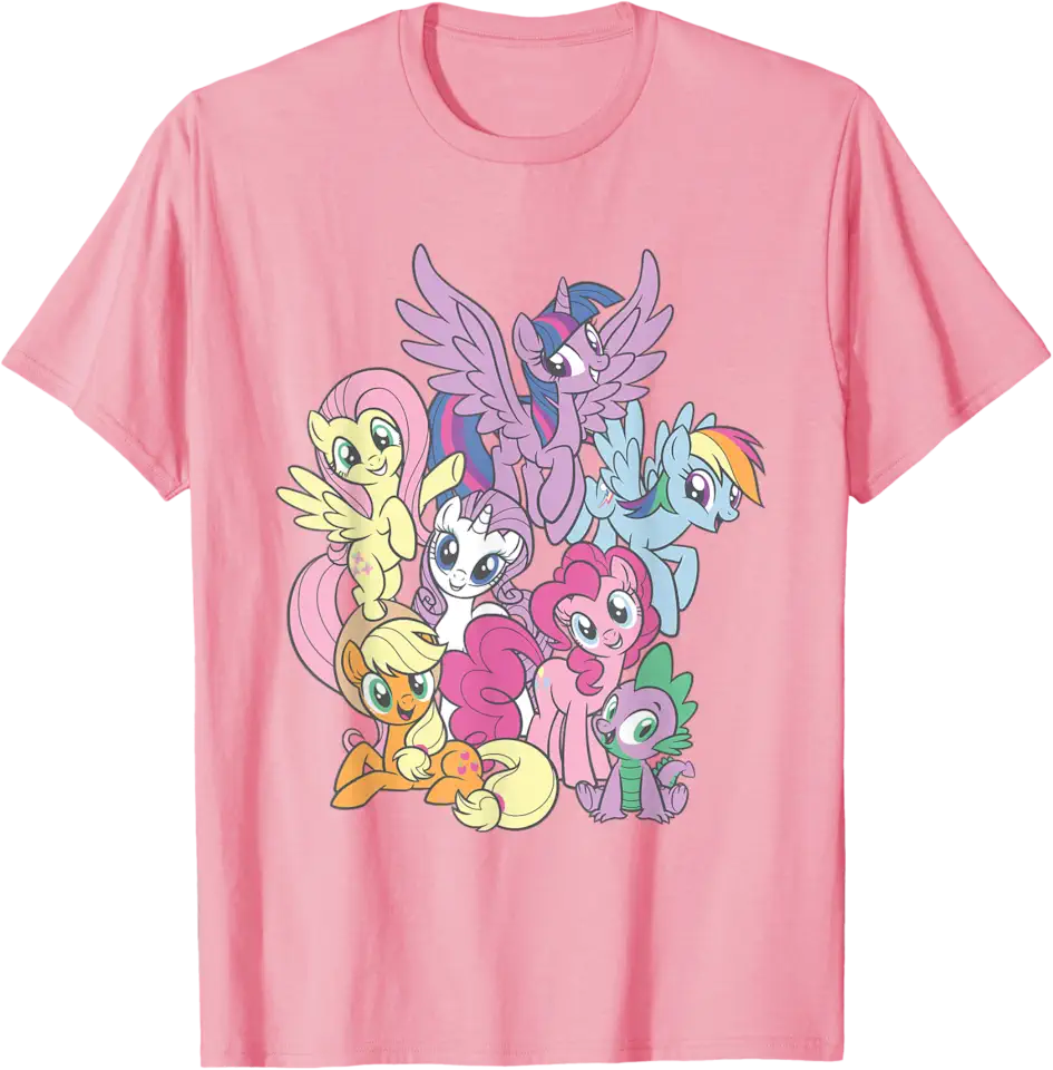 My Little Pony Spike And The Squad Men's Baseball Long Sleeved T-Shirt