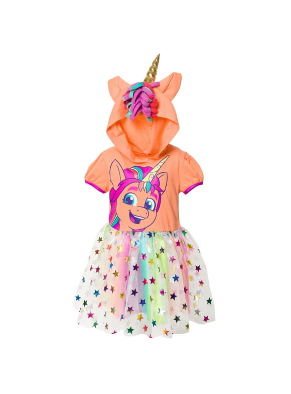 My Little Pony Sunny Starscout Big Girls Cosplay Tulle Dress Orange 10-12