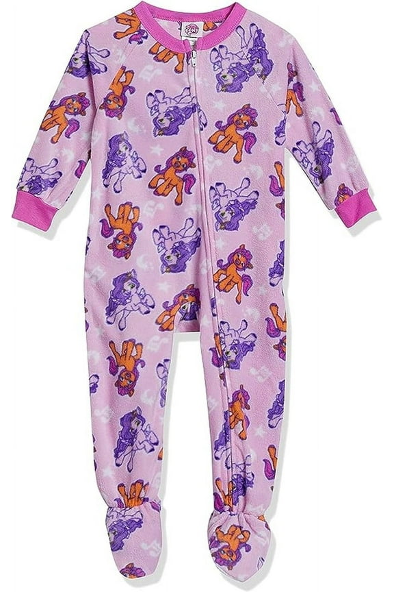 Sunny Starscout and Pipp Petals Fleece Footed Pajama Sleeper, Size 4T