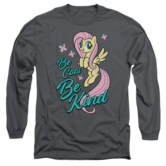 My Little Pony TV Be Kind Long Sleeve Adult 18/1 T-Shirt Charcoal