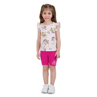 My Little Pony Toddler Girl 3 Piece Dress and Short Set Bundle, Sizes 12 Months-5T