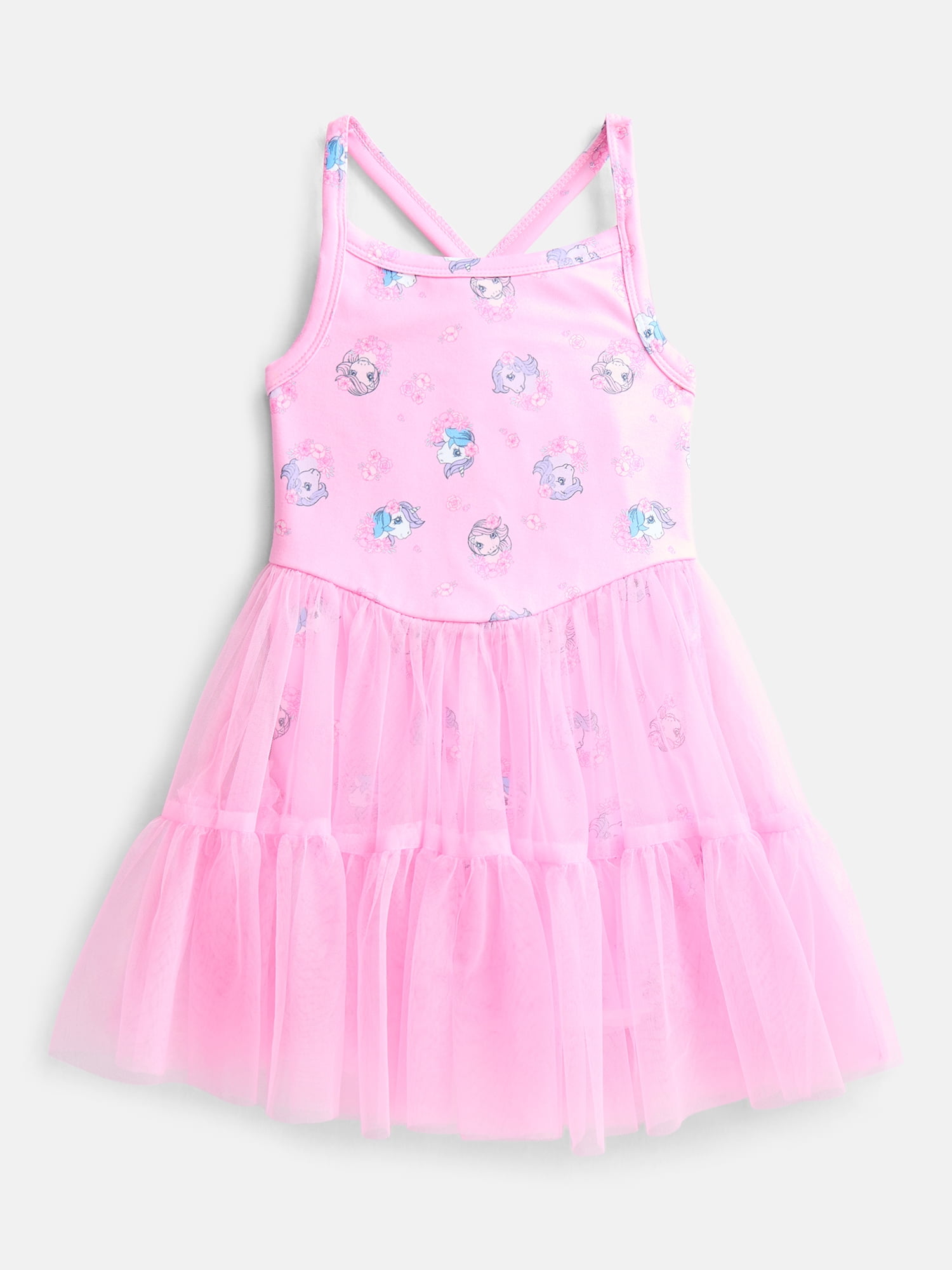 My Little Pony Toddler Girls' Sleeveless Romper with Tulle Skirt, Sizes 12M-5T