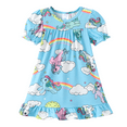 thumbnail image 1 of My Little Pony Toddler Girls pajamas Character Rainbow Pattern Ruffled Sleeves Pajama Dress Size 3-12, 1 of 7