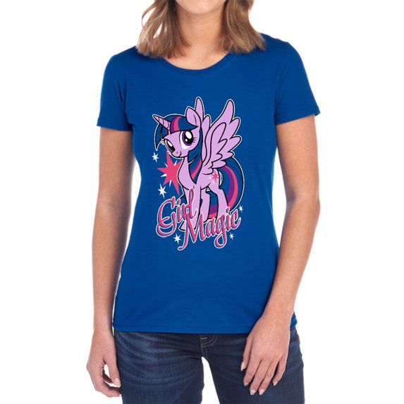 My Little Pony Tv Girl Magic Women's T Shirt, Royal, Large