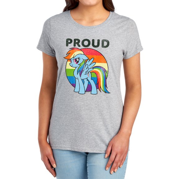 My Little Pony Tv Proud Women's T Shirt, Athletic Heather, Small