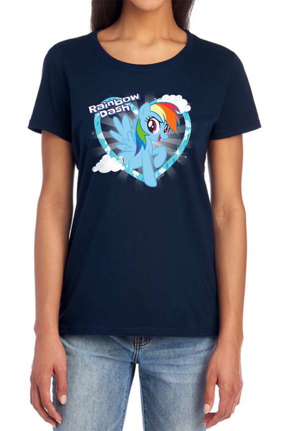 My Little Pony Tv Rainbow Dash Women's T Shirt, Navy, 2X-Large
