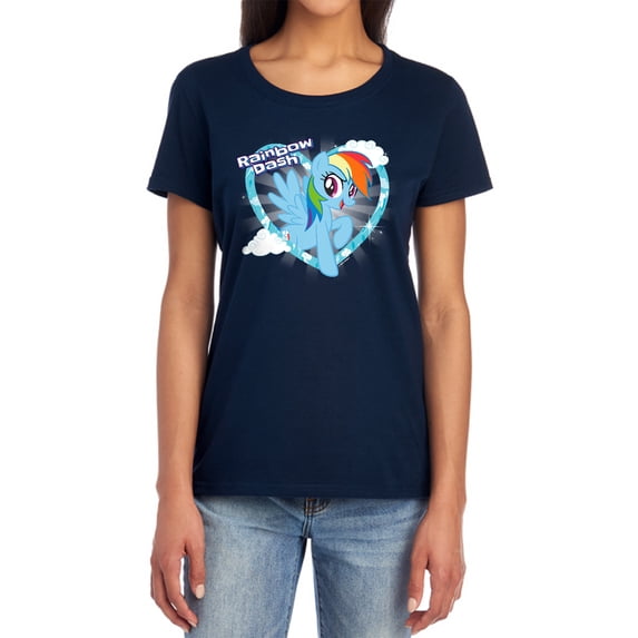 My Little Pony Tv Rainbow Dash Women's T Shirt, Navy, Small