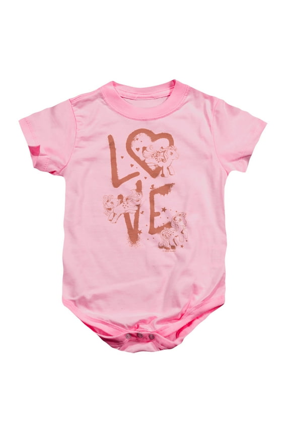 Valentine's Day Graffiti Love Unisex Infant Snap Suit for Baby, Pink, Medium
