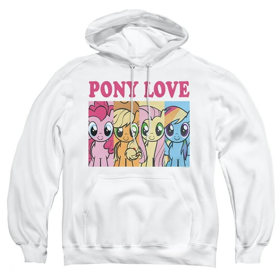 My Little Pony Valentine's Day Love Adult Pull-Over Hoodie, White, Small