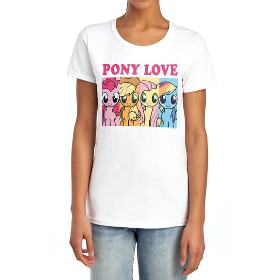 My Little Pony Valentine's Day Love Women's T Shirt, White, X-Large