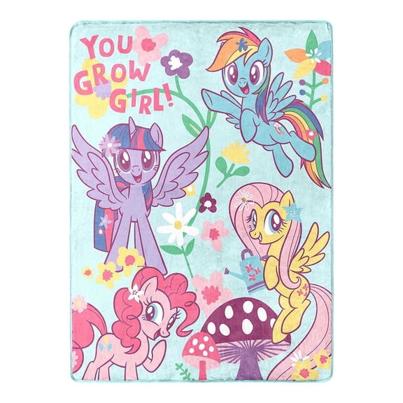 Hasbro My Little Pony You Grow Girl Silk Touch Throw Blanket