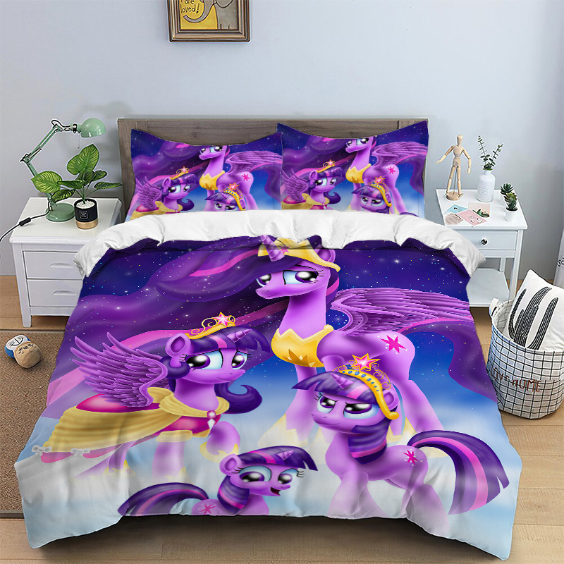 My Little Pony bed threepiece bedding set digitally printed pillowcase
