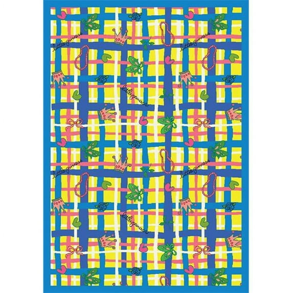 My Little Princess Yellow 3 ft.10 in. x 5 ft.4 in. WearOn Nylon Machine Tufted- Cut Pile Just for Kids Rug