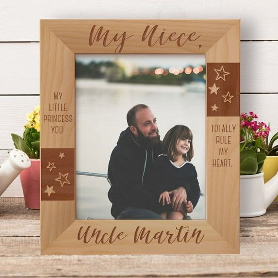My Little Princess You Totally Rule My Heart Personalized Wooden Frame 8" x 10" Brown (Vertical)