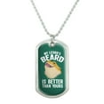 thumbnail image 1 of My Lizard's Beard is Better than Yours Bearded Dragon Military Dog Tag Pendant Necklace with Chain, 1 of 4