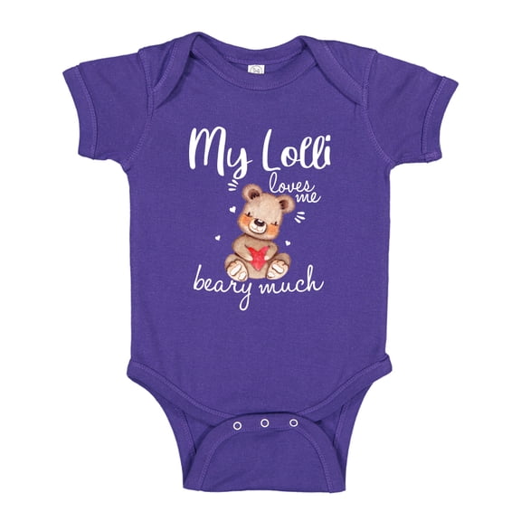 My Lolli Loves Me Beary Much Baby Bodysuit One Piece 12 mo Purple