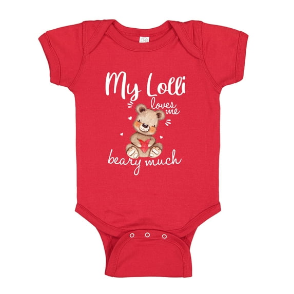 My Lolli Loves Me Beary Much Baby Bodysuit One Piece 24 mo Red
