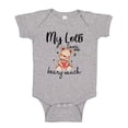thumbnail image 1 of My Lolli Loves Me Beary Much Baby Bodysuit One Piece NB Athletic Heather, 1 of 3