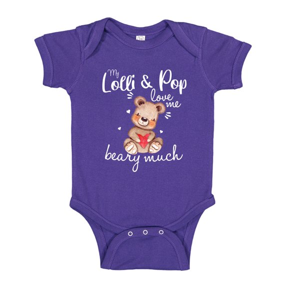 My Lolli and Pop Love Me Beary Much Baby Bodysuit One Piece 24 mo Purple