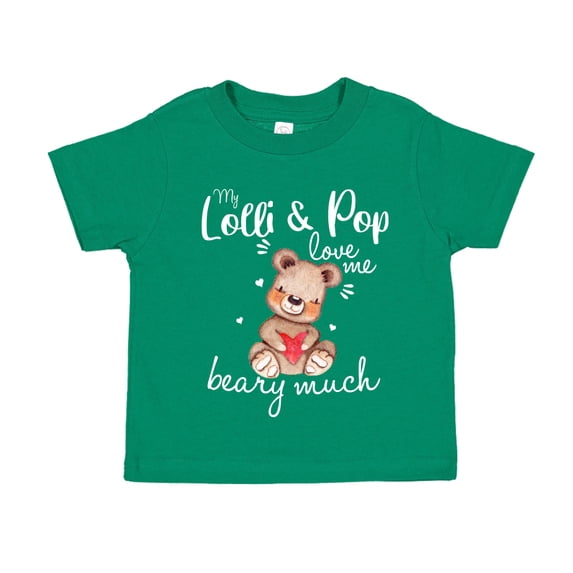 My Lolli and Pop Love Me Beary Much Toddler T-Shirt 3T Kelly Green