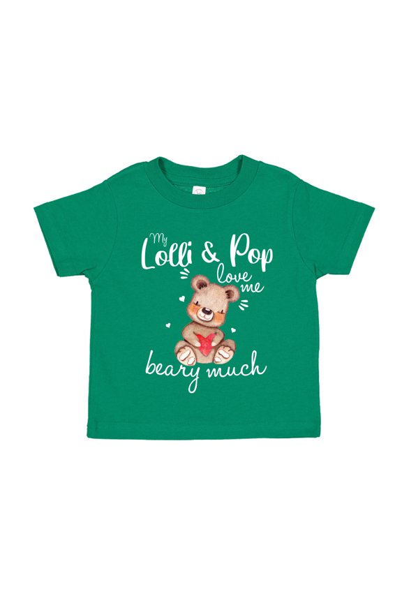 My Lolli and Pop Love Me Beary Much Toddler T-Shirt 4T Kelly Green