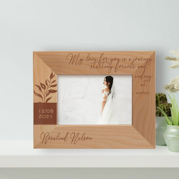 My Love For You Is A Journey Personalized Wooden Frame-5" x 3 1/2" Brown Horizontal