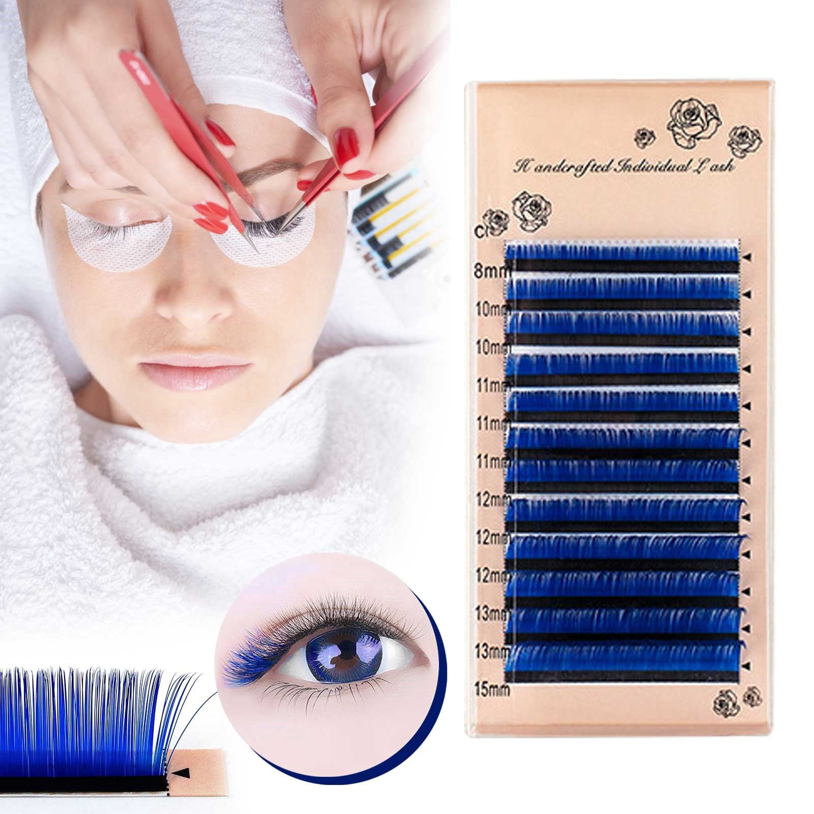 Pads for Tint 25mm Lashes Eyelash Extensions 3d Eyelashes 20mm Anime Eyelashes Lashes Color Eyelashes with Color on The End Lashes Pack Natural Look Medium Got to Be Glued Self False