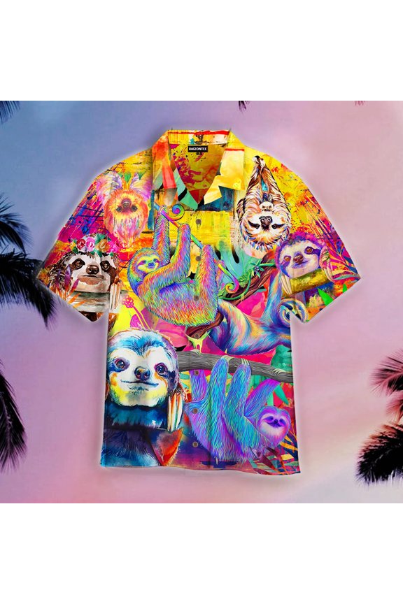 My Love Is Colorful Sloth Hawaiian Shirt