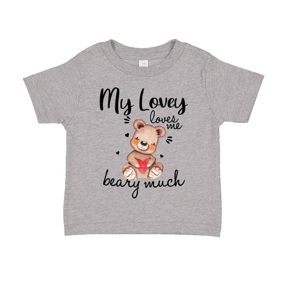 My Lovey Loves Me Beary Much Toddler T-Shirt 2T Athletic Heather