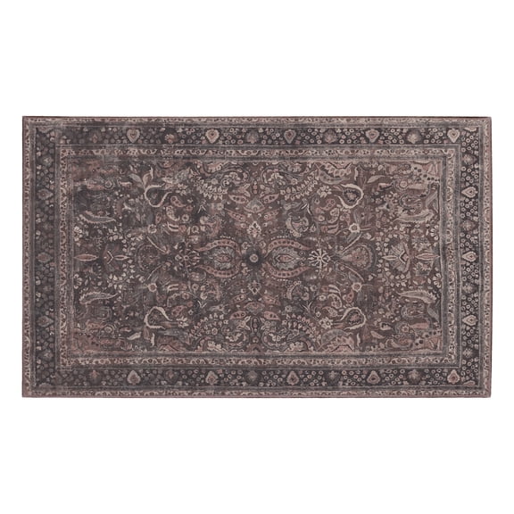 My Magic Carpet 3'x5' Machine Washable Non-Slip Kitchen Entryway Area Rug - Oriana Ember Mauve Gray