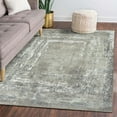 thumbnail image 1 of My Magic Carpet 5'x7' Machine Washable Rug for Dining Living Room - Amaya Bordered Abstract Greige, 1 of 5