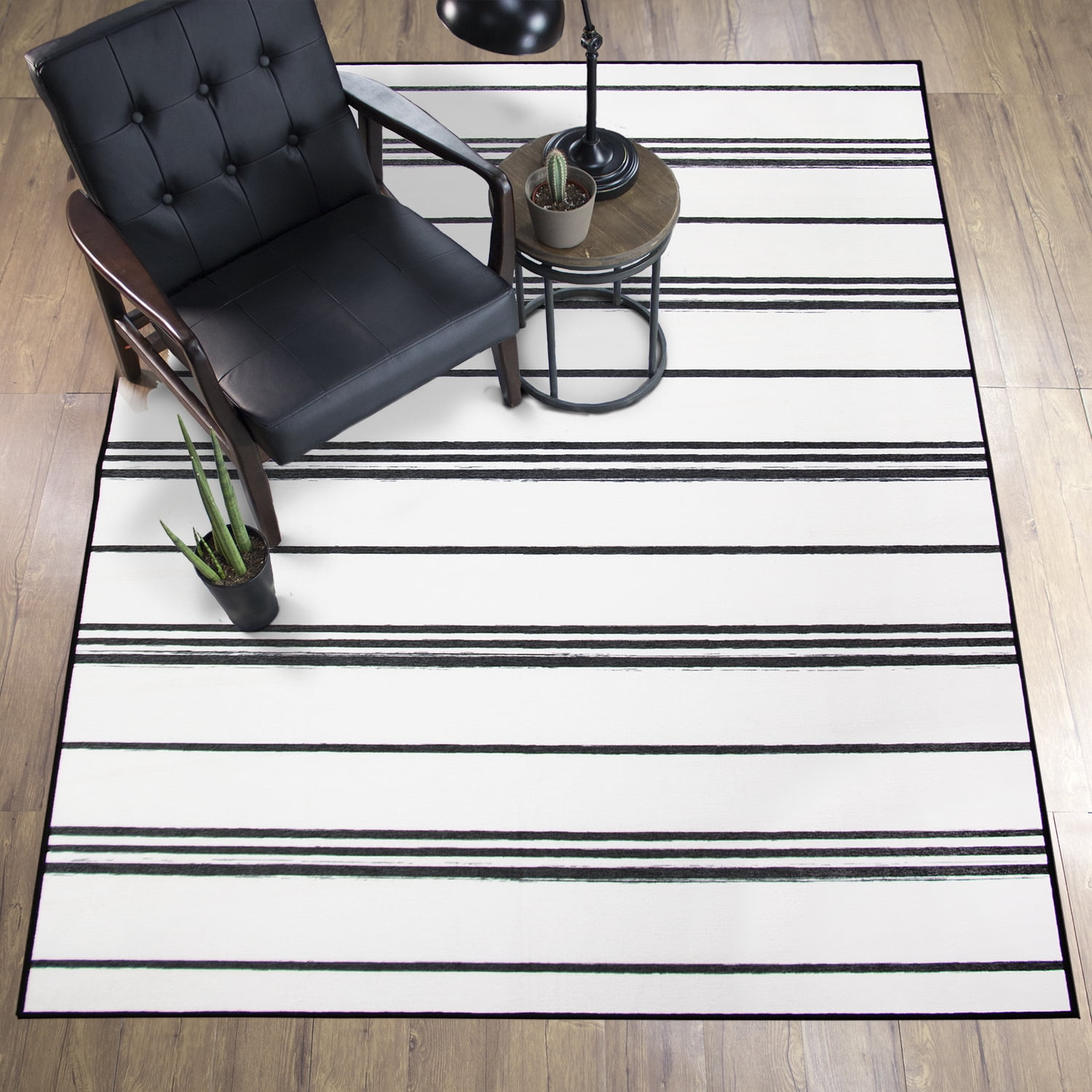 My Magic Carpet Tratti Offset Stripe Washable Rug 5'x7