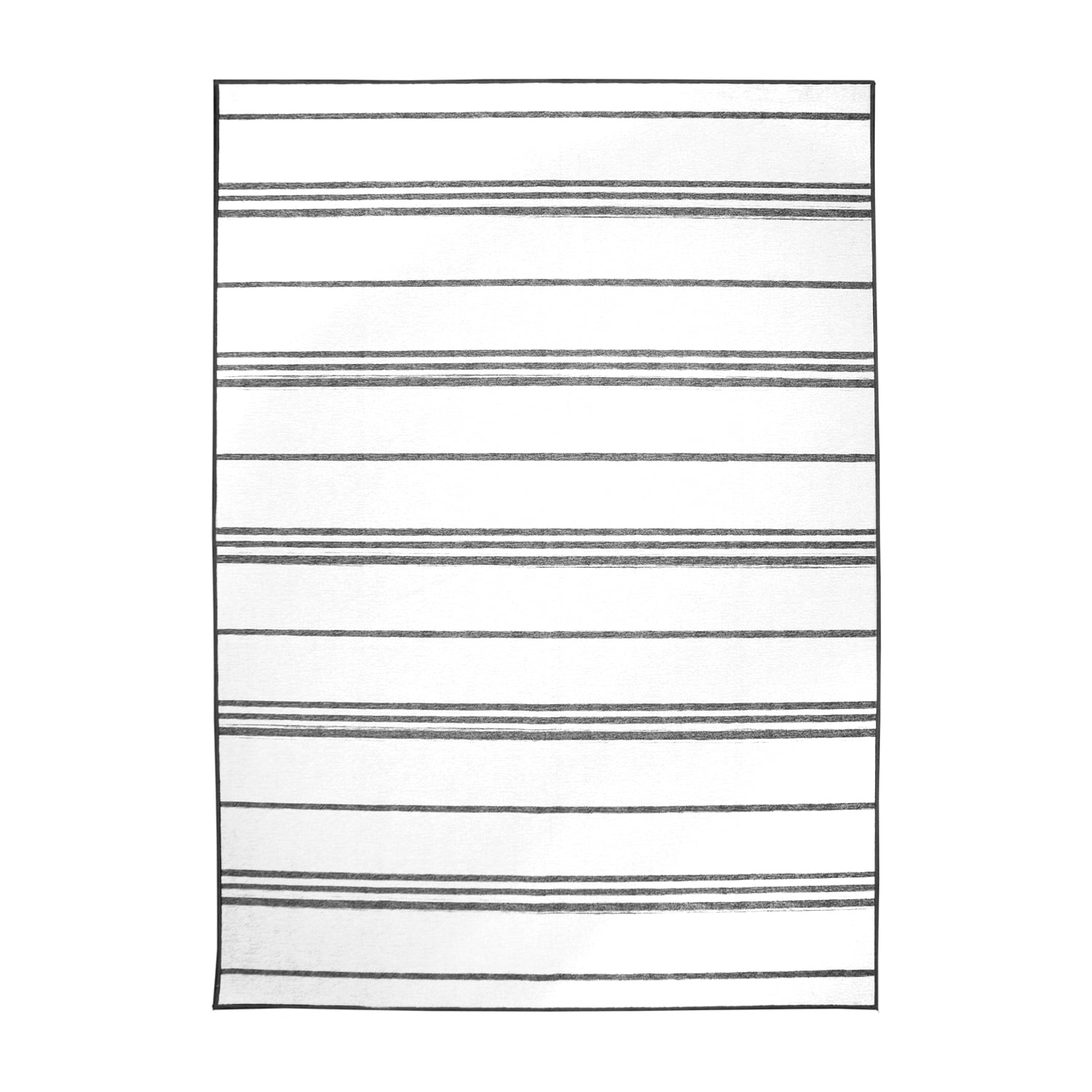 Coastal Charm Grey and White Stripe 5' x 7' Washable Rug