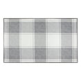 thumbnail image 1 of My Magic Carpet 3'x5' Machine Washable Non-Slip Kitchen Entryway Rug - Buffalo Plaid Grey And White, 1 of 5