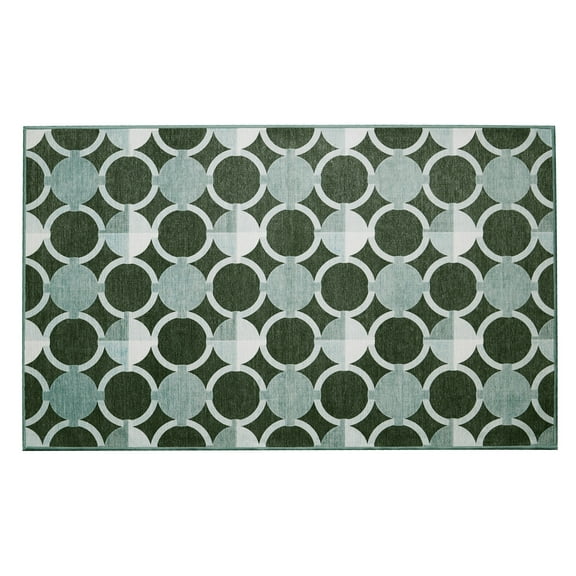 My Magic Carpet 3'x5' Machine Washable Non-Slip Kitchen Entryway Area Rug - Dula Dark Sage Green