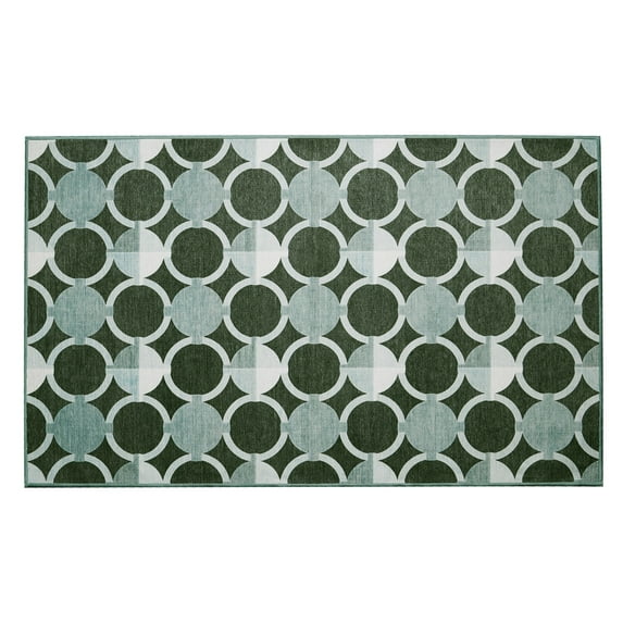 My Magic Carpet 3'x5' Machine Washable Non-Slip Kitchen Entryway Area Rug - Dula Dark Sage Green