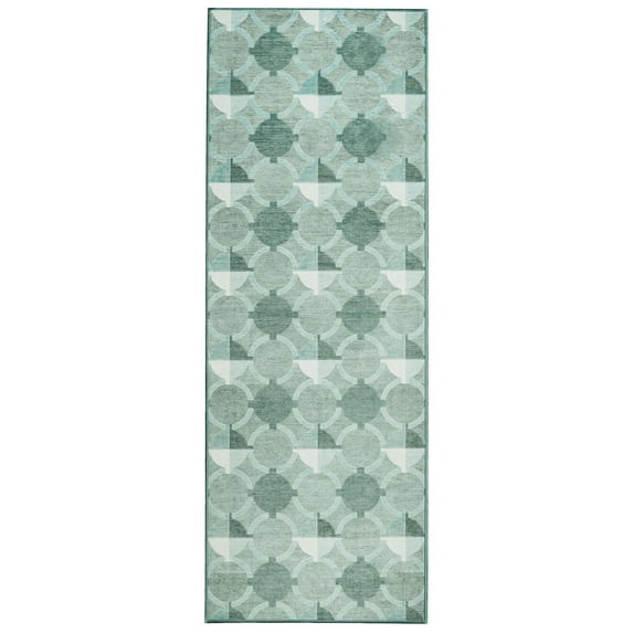 My Magic Carpet 2.5'x7' Machine Washable Non-Slip Kitchen Hallway Runner Rug, Dula Light Sage Green