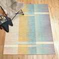 thumbnail image 1 of My Magic Carpet 5x7' Machine Washable Non-Slip Dining Living Room Area Rug, Flux Striped Multicolor, 1 of 5