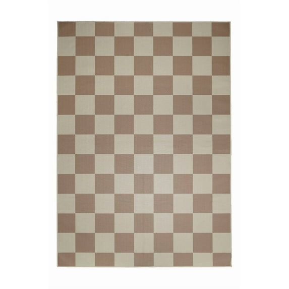 My Magic Carpet 5'x7' Machine Washable Non-Slip Faux Jute Area Rug - Jaya Checkered Natural