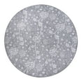thumbnail image 1 of My Magic Carpet 6' Round Machine Washable Non-Slip Stain-Resistant Area Rug - Kalini Floral Grey, 1 of 6