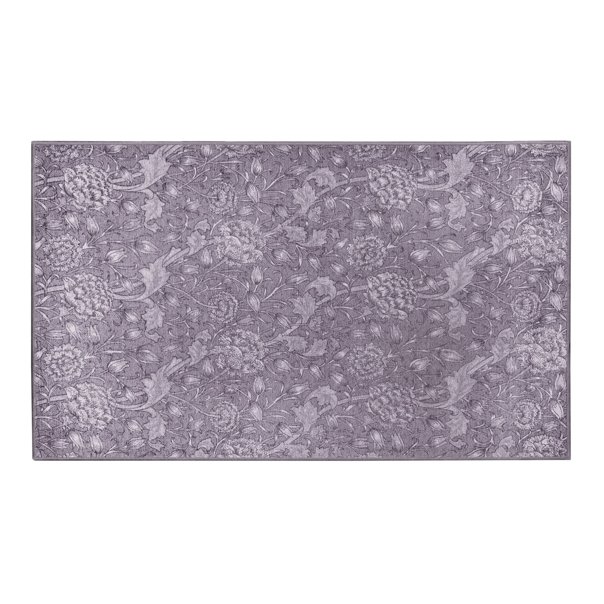 My Magic Carpet 3'x5' Machine Washable Non-Slip Kitchen Entryway Rug - Kalini Floral Woodland Brown