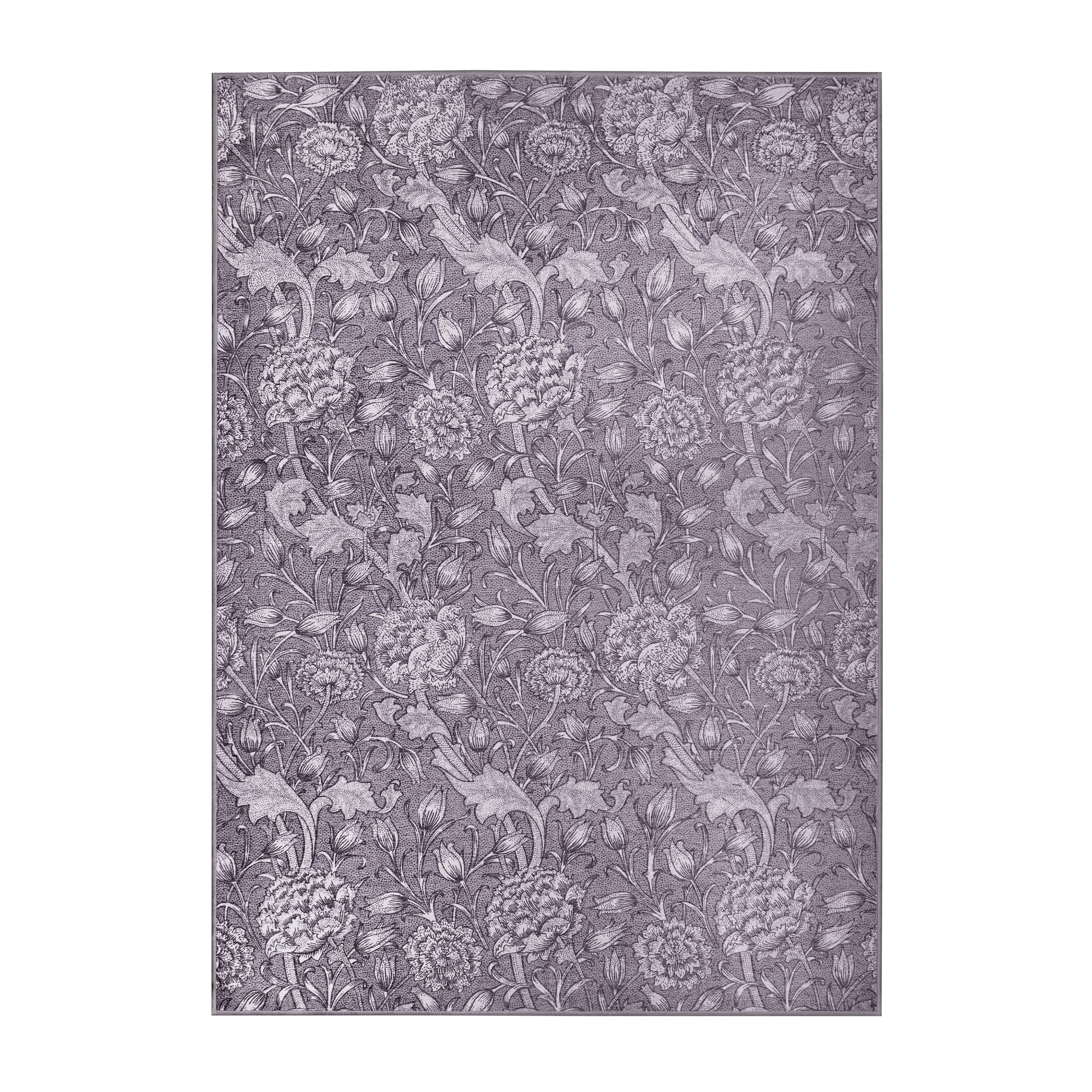 Kalini Floral Woodland Brown Washable Synthetic 5' x 7' Rug