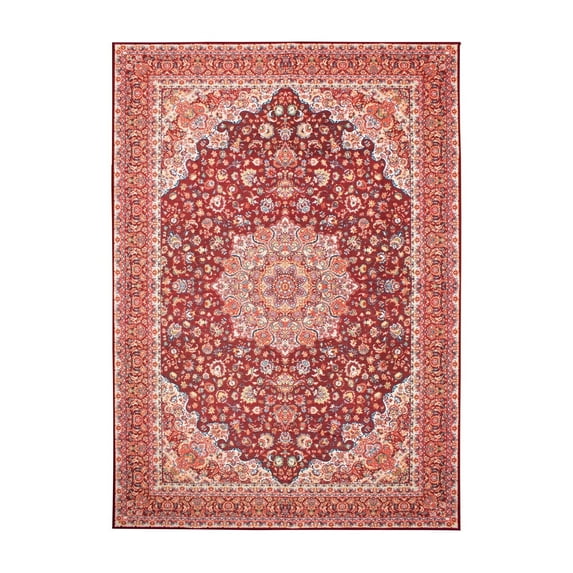 My Magic Carpet 5'x7' Machine Washable Non-Slip Dining Living Room Area Rug - Kenya Ruby