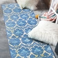 thumbnail image 1 of My Magic Carpet 2.5'x7' Machine Washable Non-Slip Kitchen Hallway Runner Rug - Leilani Damask Blue, 1 of 6