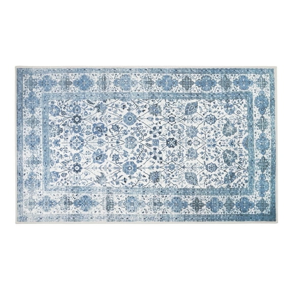 My Magic Carpet 3'x5' Machine Washable Non-Slip Kitchen Entryway Area Rug - Lerik Blue