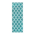 thumbnail image 1 of My Magic Carpet 2.5'x7' Machine Washable Non-Slip Kitchen Hallway Runner Rug, Moroccan Trellis Teal, 1 of 6