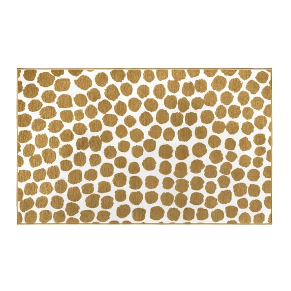 My Magic Carpet 3'x5' Machine Washable Non-Slip Kitchen Entryway Area Rug - Puff Dotty Honey Beige