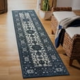 thumbnail image 1 of My Magic Carpet 2.5'x10' Machine Washable Non-Slip Kitchen Hallway Runner Rug - Ramage Blue, 1 of 5